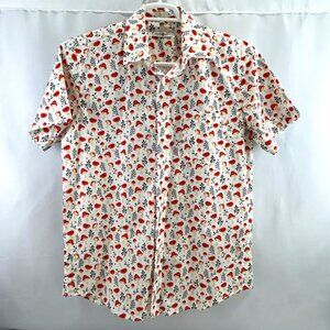 Carmico Mushroom Morning Mens Button Up Top Size M